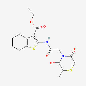 Ethyl 2-[[2-(2-methyl-3,5-dioxothiomorpholin-4-yl)acetyl]amino]-4,5,6,7-tetrahydro-1-benzothiophene-3-carboxylate