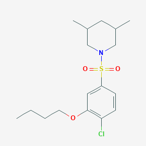 molecular formula C17H26ClNO3S B3019397 1-(3-Butoxy-4-chlorobenzenesulfonyl)-3,5-dimethylpiperidine CAS No. 913241-10-8