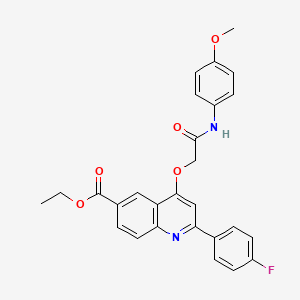 Ethyl 2-(4-fluorophenyl)-4-(2-((4-methoxyphenyl)amino)-2-oxoethoxy)quinoline-6-carboxylate