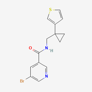 5-Bromo-N-[(1-thiophen-3-ylcyclopropyl)methyl]pyridine-3-carboxamide