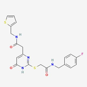 N-(4-fluorobenzyl)-2-((6-oxo-4-(2-oxo-2-((thiophen-2-ylmethyl)amino)ethyl)-1,6-dihydropyrimidin-2-yl)thio)acetamide