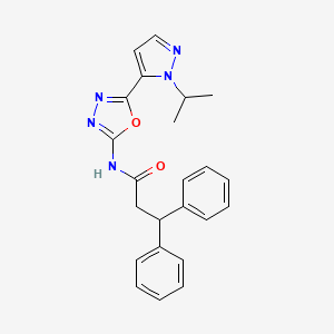 N-(5-(1-isopropyl-1H-pyrazol-5-yl)-1,3,4-oxadiazol-2-yl)-3,3-diphenylpropanamide