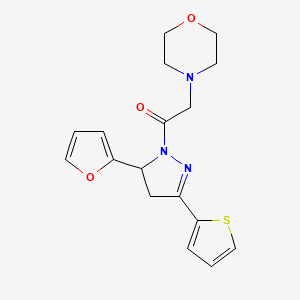 1-(5-(furan-2-yl)-3-(thiophen-2-yl)-4,5-dihydro-1H-pyrazol-1-yl)-2-morpholinoethanone