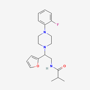 molecular formula C20H26FN3O2 B3019421 N-(2-(4-(2-fluorophenyl)piperazin-1-yl)-2-(furan-2-yl)ethyl)isobutyramide CAS No. 877633-36-8