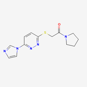 2-((6-(1H-imidazol-1-yl)pyridazin-3-yl)thio)-1-(pyrrolidin-1-yl)ethanone