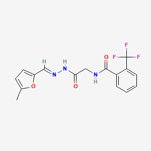 (E)-N-(2-(2-((5-methylfuran-2-yl)methylene)hydrazinyl)-2-oxoethyl)-2-(trifluoromethyl)benzamide