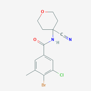 molecular formula C14H14BrClN2O2 B3019442 4-Bromo-3-chloro-N-(4-cyanooxan-4-yl)-5-methylbenzamide CAS No. 2134072-05-0