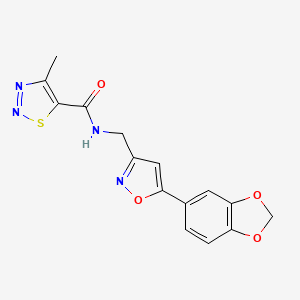 N-((5-(benzo[d][1,3]dioxol-5-yl)isoxazol-3-yl)methyl)-4-methyl-1,2,3-thiadiazole-5-carboxamide