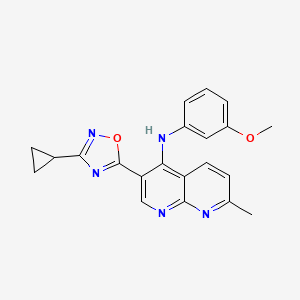 3-(3-cyclopropyl-1,2,4-oxadiazol-5-yl)-N-(3-methoxyphenyl)-7-methyl-1,8-naphthyridin-4-amine