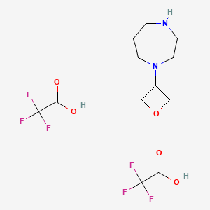 molecular formula C12H18F6N2O5 B3019457 1-(Oxetan-3-yl)-1,4-diazepane;2,2,2-trifluoroacetic acid CAS No. 2344678-22-2