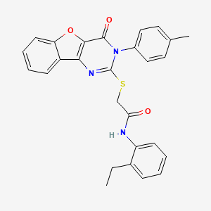 N-(2-ethylphenyl)-2-[[3-(4-methylphenyl)-4-oxo-[1]benzofuro[3,2-d]pyrimidin-2-yl]sulfanyl]acetamide