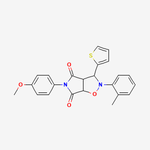 5-(4-methoxyphenyl)-3-(thiophen-2-yl)-2-(o-tolyl)dihydro-2H-pyrrolo[3,4-d]isoxazole-4,6(5H,6aH)-dione
