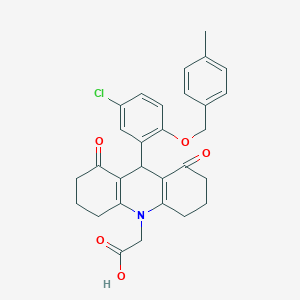 molecular formula C29H28ClNO5 B301947 (9-{5-chloro-2-[(4-methylbenzyl)oxy]phenyl}-1,8-dioxo-2,3,4,5,6,7,8,9-octahydro-10(1H)-acridinyl)acetic acid 