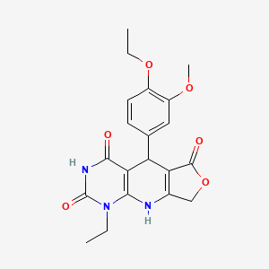 molecular formula C20H21N3O6 B3019477 8-(4-Ethoxy-3-methoxyphenyl)-13-ethyl-5-oxa-2,11,13-triazatricyclo[7.4.0.0^{3,7}]trideca-1(9),3(7)-diene-6,10,12-trione CAS No. 872102-80-2