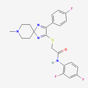 N-(2,4-difluorophenyl)-2-((3-(4-fluorophenyl)-8-methyl-1,4,8-triazaspiro[4.5]deca-1,3-dien-2-yl)thio)acetamide