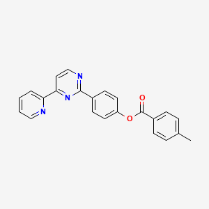 molecular formula C23H17N3O2 B3019487 4-[4-(2-Pyridinyl)-2-pyrimidinyl]phenyl 4-methylbenzenecarboxylate CAS No. 477857-37-7