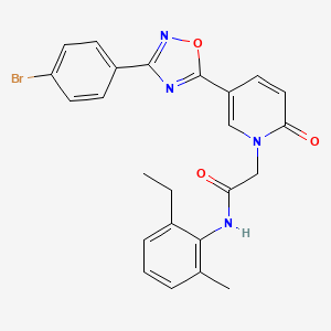 molecular formula C24H21BrN4O3 B3019490 2-(5-(3-(4-bromophenyl)-1,2,4-oxadiazol-5-yl)-2-oxopyridin-1(2H)-yl)-N-(2-ethyl-6-methylphenyl)acetamide CAS No. 1326919-42-9