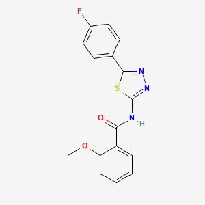 molecular formula C16H12FN3O2S B3019492 N-[5-(4-Fluoro-phenyl)-[1,3,4]thiadiazol-2-yl]-2-methoxy-benzamide CAS No. 328561-24-6