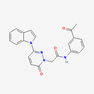 2-(3-(1H-indol-1-yl)-6-oxopyridazin-1(6H)-yl)-N-(3-acetylphenyl)acetamide