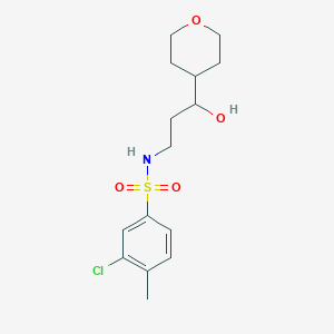 molecular formula C15H22ClNO4S B3019506 3-chloro-N-(3-hydroxy-3-(tetrahydro-2H-pyran-4-yl)propyl)-4-methylbenzenesulfonamide CAS No. 2034403-94-4