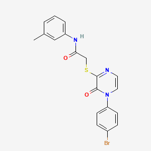 2-((4-(4-bromophenyl)-3-oxo-3,4-dihydropyrazin-2-yl)thio)-N-(m-tolyl)acetamide