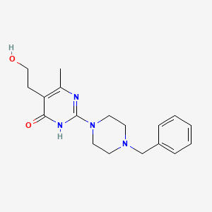 molecular formula C18H24N4O2 B3019509 2-(4-Benzylpiperazin-1-yl)-5-(2-hydroxyethyl)-6-methylpyrimidin-4-ol CAS No. 908523-71-7