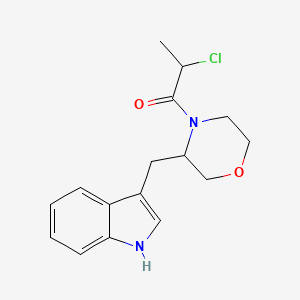 molecular formula C16H19ClN2O2 B3019511 2-Chloro-1-[3-(1H-indol-3-ylmethyl)morpholin-4-yl]propan-1-one CAS No. 2411261-59-9