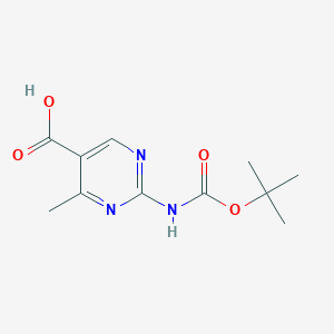 molecular formula C11H15N3O4 B3019512 2-((tert-Butoxycarbonyl)amino)-4-methylpyrimidine-5-carboxylic acid CAS No. 2193060-72-7
