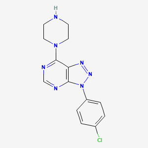 molecular formula C14H14ClN7 B3019520 3-(4-chlorophenyl)-7-(piperazin-1-yl)-3H-[1,2,3]triazolo[4,5-d]pyrimidine CAS No. 941868-01-5