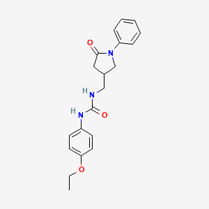 molecular formula C20H23N3O3 B3019526 1-(4-Ethoxyphenyl)-3-((5-oxo-1-phenylpyrrolidin-3-yl)methyl)urea CAS No. 954695-65-9
