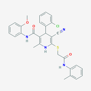 4-(2-chlorophenyl)-5-cyano-N-(2-methoxyphenyl)-2-methyl-6-({2-[(2-methylphenyl)amino]-2-oxoethyl}sulfanyl)-1,4-dihydropyridine-3-carboxamide