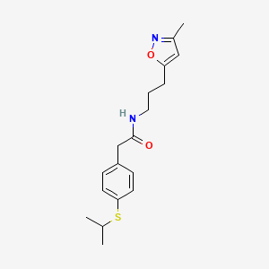 2-(4-(isopropylthio)phenyl)-N-(3-(3-methylisoxazol-5-yl)propyl)acetamide