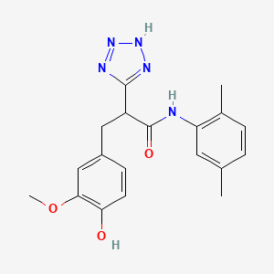 molecular formula C19H21N5O3 B3019545 N-(2,5-dimethylphenyl)-3-(4-hydroxy-3-methoxyphenyl)-2-(2H-tetrazol-5-yl)propanamide CAS No. 483995-72-8