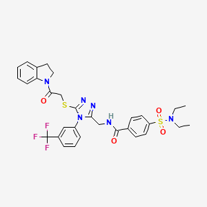 4-(N,N-diethylsulfamoyl)-N-((5-((2-(indolin-1-yl)-2-oxoethyl)thio)-4-(3-(trifluoromethyl)phenyl)-4H-1,2,4-triazol-3-yl)methyl)benzamide