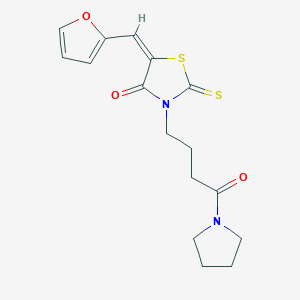 (E)-5-(furan-2-ylmethylene)-3-(4-oxo-4-(pyrrolidin-1-yl)butyl)-2-thioxothiazolidin-4-one
