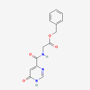 molecular formula C14H13N3O4 B3019565 Benzyl 2-(6-hydroxypyrimidine-4-carboxamido)acetate CAS No. 2034361-44-7