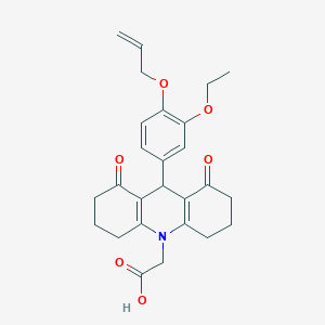 molecular formula C26H29NO6 B301957 [9-(4-Allyloxy-3-ethoxy-phenyl)-1,8-dioxo-2,3,4,5,6,7,8,9-octahydro-1H-acridin-10-yl]-acetic acid 
