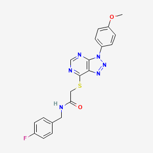 molecular formula C20H17FN6O2S B3019574 N-(4-fluorobenzyl)-2-((3-(4-methoxyphenyl)-3H-[1,2,3]triazolo[4,5-d]pyrimidin-7-yl)thio)acetamide CAS No. 863500-63-4