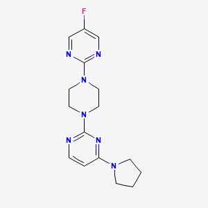 molecular formula C16H20FN7 B3019580 2-[4-(5-Fluoropyrimidin-2-yl)piperazin-1-yl]-4-pyrrolidin-1-ylpyrimidine CAS No. 2415600-30-3