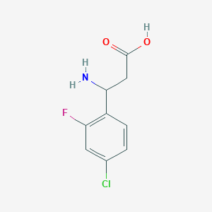 molecular formula C9H9ClFNO2 B3019582 3-Amino-3-(4-chloro-2-fluorophenyl)propanoic acid CAS No. 412925-57-6
