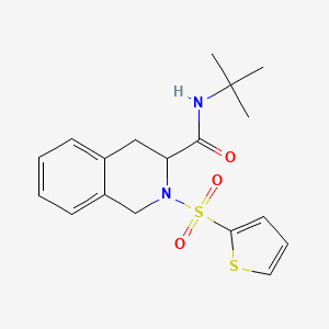 molecular formula C18H22N2O3S2 B3019583 N-tert-butyl-2-thiophen-2-ylsulfonyl-3,4-dihydro-1H-isoquinoline-3-carboxamide CAS No. 1008243-80-8