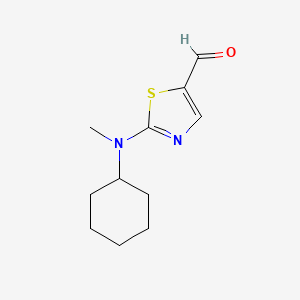 molecular formula C11H16N2OS B3019584 2-[Cyclohexyl(methyl)amino]-1,3-thiazole-5-carbaldehyde CAS No. 866149-81-7