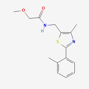 molecular formula C15H18N2O2S B3019585 2-methoxy-N-((4-methyl-2-(o-tolyl)thiazol-5-yl)methyl)acetamide CAS No. 1705949-91-2