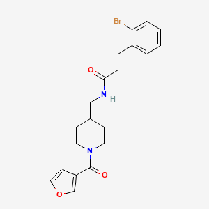 molecular formula C20H23BrN2O3 B3019590 3-(2-bromophenyl)-N-((1-(furan-3-carbonyl)piperidin-4-yl)methyl)propanamide CAS No. 1797873-18-7