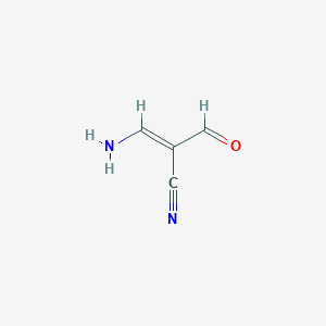 molecular formula C4H4N2O B3019596 3-Amino-2-cyano-acroleine CAS No. 13974-64-6