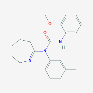 molecular formula C21H25N3O2 B3019597 3-(2-methoxyphenyl)-1-(3-methylphenyl)-1-(3,4,5,6-tetrahydro-2H-azepin-7-yl)urea CAS No. 898523-62-1