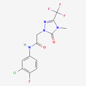 N-(3-chloro-4-fluorophenyl)-2-(4-methyl-5-oxo-3-(trifluoromethyl)-4,5-dihydro-1H-1,2,4-triazol-1-yl)acetamide