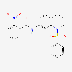 2-nitro-N-(1-(phenylsulfonyl)-1,2,3,4-tetrahydroquinolin-7-yl)benzamide