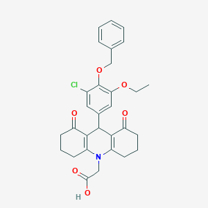 (9-[4-(benzyloxy)-3-chloro-5-ethoxyphenyl]-1,8-dioxo-2,3,4,5,6,7,8,9-octahydro-10(1H)-acridinyl)acetic acid