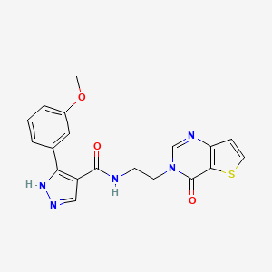 3-(3-methoxyphenyl)-N-(2-(4-oxothieno[3,2-d]pyrimidin-3(4H)-yl)ethyl)-1H-pyrazole-4-carboxamide